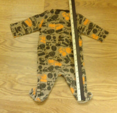 Circo Footed Pajamas Boys 3M Cotton Brown Orange Heavy Equipment -- Used