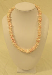 Designer Shell Necklace Barrel Clasp 18-in Ivory/Pink -- New