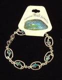 Designer Dolphin Abalone Shell Inlayed Charm Bracelet 7-1/2-in -- New