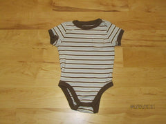 Old Navy Boys One Piece 6-12m Infant Blue/Brown Striped -- Used