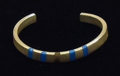 Designer Cuff Slip On Bracelet Silver/Blue -- New