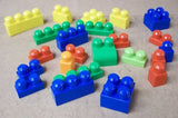 Mega Bloks Blocks Set of 23 Blue Green Yellow Red -- Used