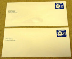 USPS Scott UO074 22c Legal Envelope Official Mail Lot of 2 Blue -- New