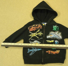 Lite Wear Boys 12-18m Toddler Aircraft Hoodie Black -- Used