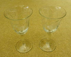 Pair of Etched Crystal Goblets