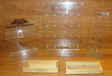 Jewelry Display Stands Clear Plastic Qty 3 Wood Trays Qty 2 -- Used