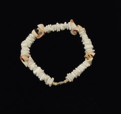 Designer Shell Bracelet Barrel Clasp 9-in White/Gold -- New