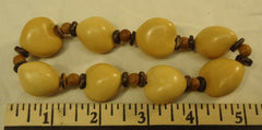 Fashion Designer Chestnut Wood Bracelet Elastic 10in -- New