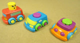 Fisher-Price Babys Traffic Set of 3 Fire Truck Mail Van Car -- Used