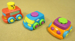 Fisher-Price Babys Traffic Set of 3 Fire Truck Mail Van Car -- Used