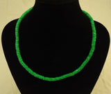 Designer Shell Necklace Barrel Clasp 18-in Bright Green -- New