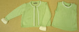 Trish Scully Girls Sweater Set with Pearls 12m Toddler Green/White -- Used