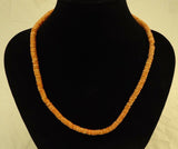 Designer Shell Necklace Barrel Clasp 18-in Orange/Ivory -- New