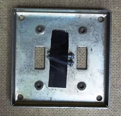Standard 4in Square Two Gand Two Switch Cover Galvanized Steel -- New
