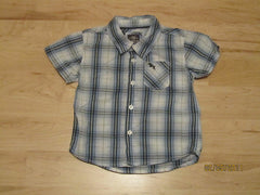 LOGG by H&M Button-down Shirt Boys 9-12m Infant Plaid Green/Blue -- Used