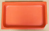 Commercial Grade Food Pan Full Size Stainless Steel Red Enamel 21in x 13in x 3in -- Used