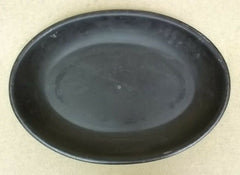 Platter 10in Oval Black Plastic