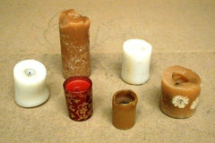 Wax Candles 3in to 9in Tall Quantity of 6 -- Used