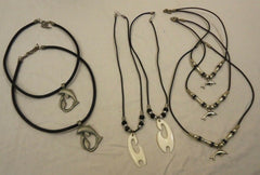 Designer Necklaces Lot of 7 Several Styles Black/Silver/White -- New