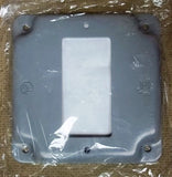 Standard Two Gang Single GFCI Receptacle Cover 4in Square Steel -- New