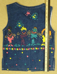 Dizzi (size 4-6 yr) Blue Jean Vest with Puffy Paint