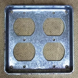 Raco 4in Square 2 Gang Two Duplex Receptacle Cover Steel -- New