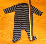 Circo Footed Pajamas Boys 3M Cotton Brown Blue Stripes 100% Boy -- Used