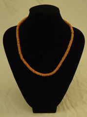 Designer Shell Necklace Barrel Clasp 18-in Orange/Ivory -- New