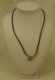 Designer Tiger Charm Necklace Lobster Claw Clasp 18-in Waxed Cotton Cord Black/Silver -- New