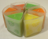 HD Designs Scented Candles Kaleidoscope Collection Qty 6 Citrus Frosted Glass