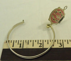 Designer Ladybug Rigid Cuff Bracelet Magenta/Bronze -- New