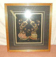 Oriental Art Framed with Glass 20”x 19”