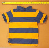The Childrens Place Boys Shirt 24m Varsity Rugby Club Blue Orange Stripes -- Used