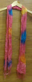 Designer Scarf Women One Size Pink Blue Orange With Fringe 60in Long -- Used