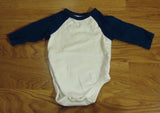 Place Long Sleeve One Piece Boys 0-3M Newborn Cotton White/Blue -- Used