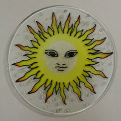 Painted Glass Sun Catcher Face In Sun Qty 6 Window Hang 2 Holes CL8Y