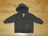 Roots Boys Hooded Jacket 6-12m Infant Dark Grey -- Used