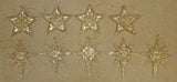 Designer Star Christmas Holiday Ornaments Gold Qty 9 -- Used