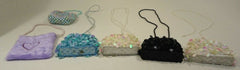 Designer Girls Beaded Sequin Purses Qty 6 Purple Pink White Black -- New