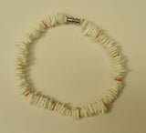 Designer Shell Bracelet Barrel Clasp 8-in White -- New