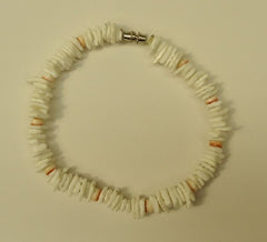 Designer Shell Bracelet Barrel Clasp 8-in White -- New