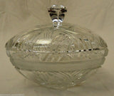 Triangle Candy Dish with Lid 7x7x7in Crystal