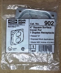 Raco 902 4in Square Surface Cover For 1 Duplex Receptacle -- New