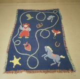 Throwrug for Childs Bedroom Cowboy Scene 66in x 46in