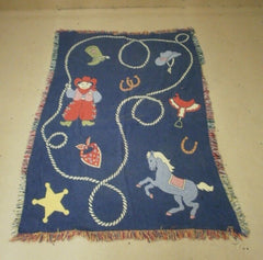 Throwrug for Childs Bedroom Cowboy Scene 66in x 46in