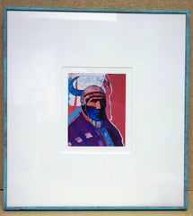 Handcrafted Art Print Native American 18in x 16 1/2in -- Used