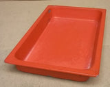 Commercial Grade Food Pan Full Size 21in x 13in Stainless Steel Red Enamel -- Used