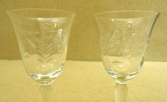 Pair of Etched Crystal Goblets