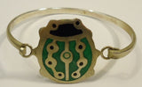 Designer Ladybug Rigid Cuff Bracelet Green/Bronze -- New