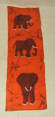 Elephant Art on Fabric 36”x12”